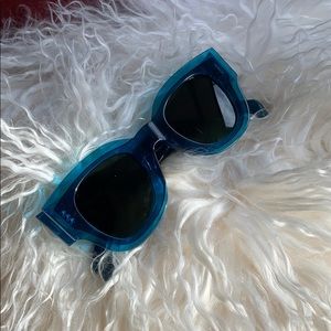 Celine Zoe Sunglasses in Petrol Blue